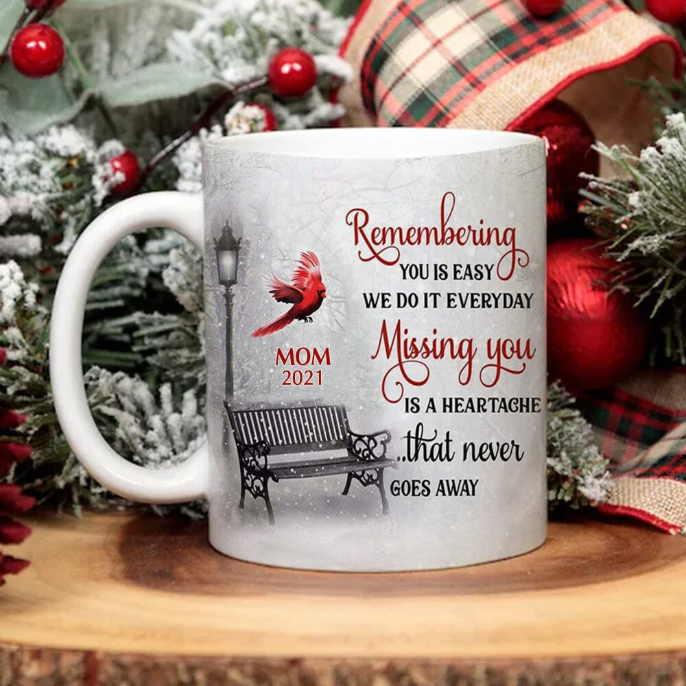 Personalized Cardinal Winter Memorial Mug NVL11DEC23VA2 White Mug HumanCustom - Unique Personalized Gifts Made Just for You 11OZ 