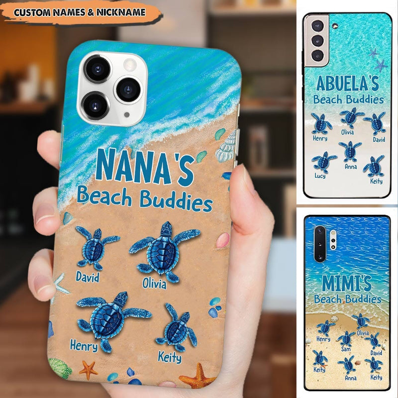Sea Turtle Nana Auntie Mom's Beach Budddies Personalized Phone Case