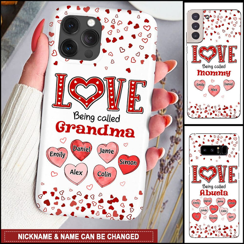Discover Love Being Called Grandma Mom Sweet Heart Kids Personalized Phone Case