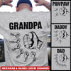 Grandpa Papa Daddy Hands Print Personalized White T-shirt and Hoodie NVL12MAY23TP1 White T-shirt and Hoodie Humancustom - Unique Personalized Gifts