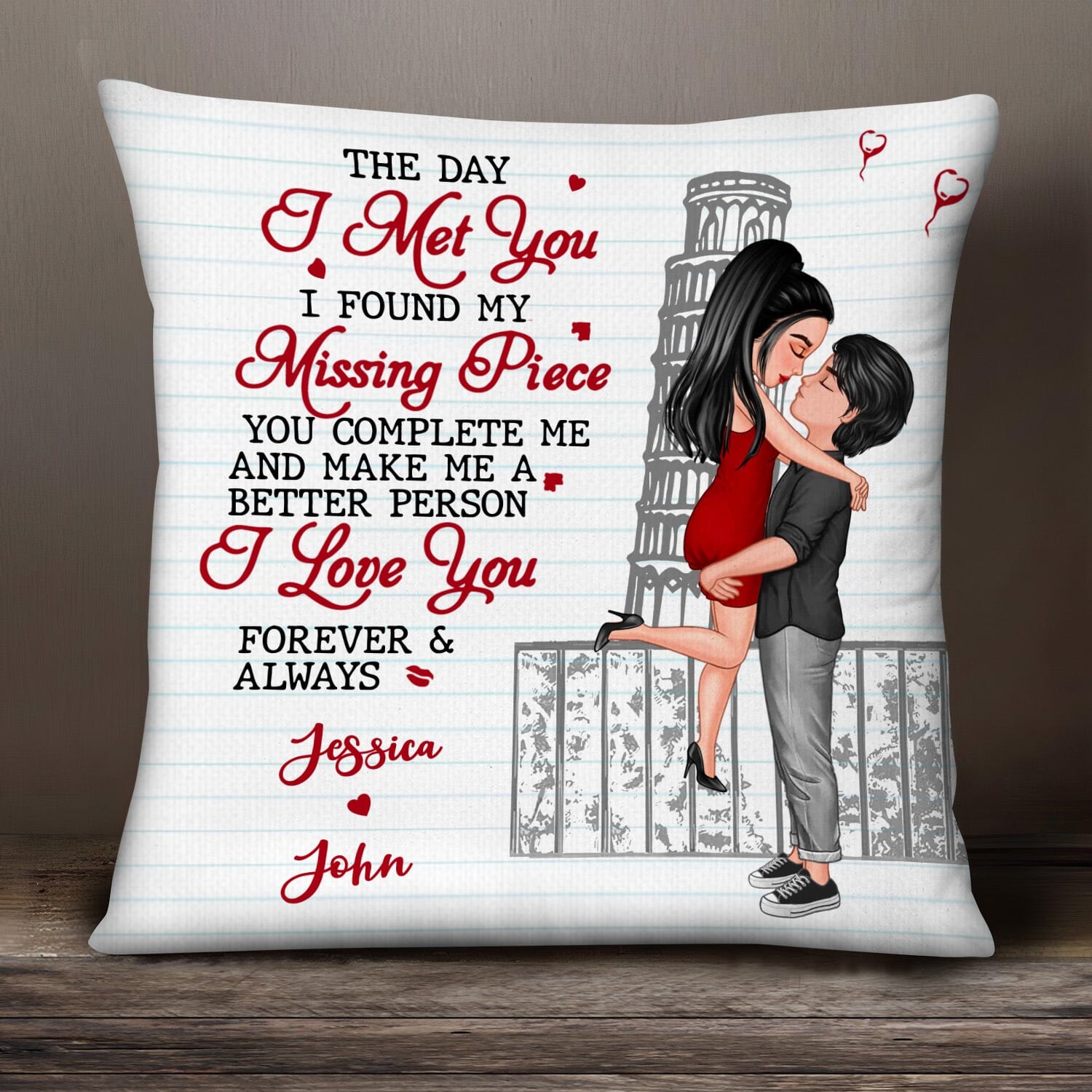 I Love You Forever And Always - Couple Personalized Pillow - Gift For Husband Wife, Anniversary NVL12OCT23TT1 Pillow HumanCustom New 12x12in 