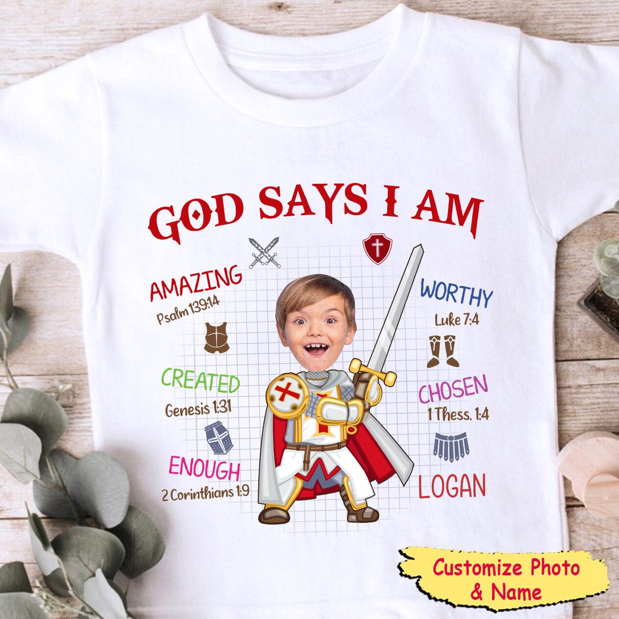 Custom Photo God Says I am Amazing Youth Tee & T-shirt NVL13DEC23CT1 Youth Tee & T-shirt HumanCustom - Unique Personalized Gifts Made Just for You 