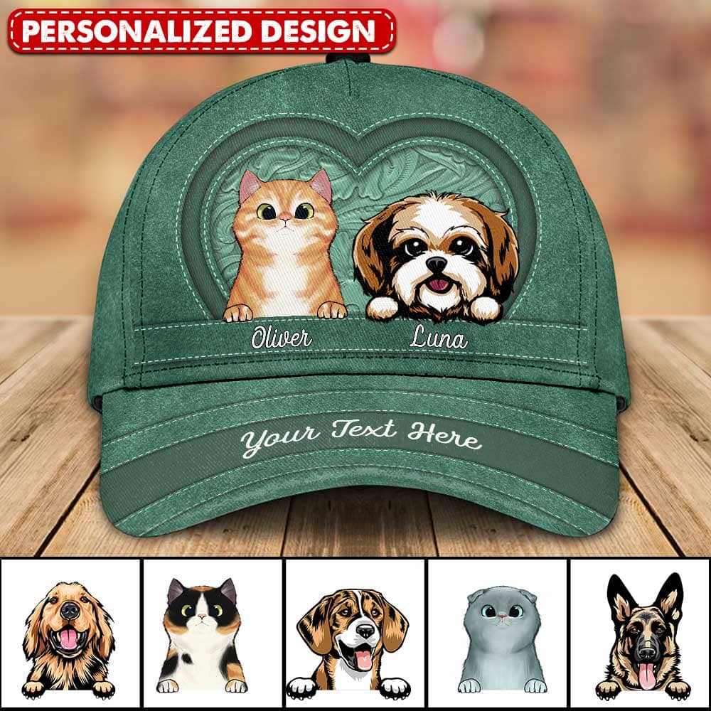 Love Puppy Kitten Pet Dog Cat Leather Pattern Personalized Cap NVL13DEC23TP2 Cap HumanCustom - Unique Personalized Gifts Made Just for You 