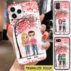 Doll Couple Sitting Under Heart Tree Valentine‘s Day Gift For Him For Her Personalized Phone case NVL13JAN22SH2 Silicone Phone Case Humancustom - Unique Personalized Gifts Iphone iPhone SE 2020