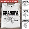 Grandpa Dad The Veteran The Myth The Legend Personalized Hands Grandkids Shirt NVL13MAY24TP2