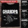 Grandpa Dad The Veteran The Myth The Legend Personalized Hands Grandkids Shirt NVL13MAY24TP3