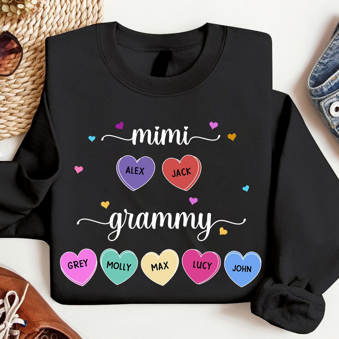 Colorful Mom Grandma Heart Kids Personalized Sweatshirt NVL13NOV23TT1 2d sweatshirt HumanCustom - Unique Personalized Gifts Made Just for You 