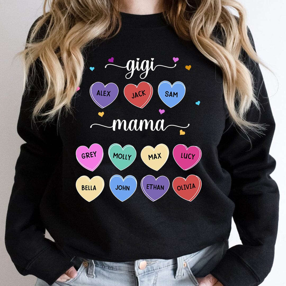 Colorful Mom Grandma Heart Kids Personalized Sweatshirt NVL13NOV23TT1 2d sweatshirt HumanCustom - Unique Personalized Gifts Made Just for You 