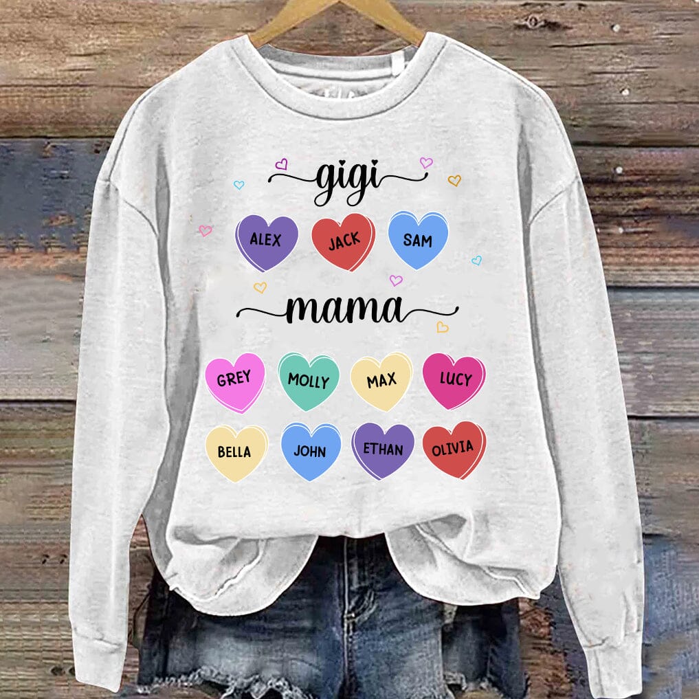 Colorful Mom Grandma Heart Kids Personalized Sweatshirt NVL13NOV23TT2 2d sweatshirt HumanCustom - Unique Personalized Gifts Made Just for You 