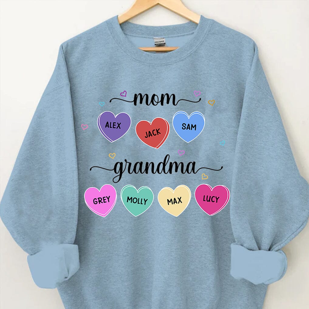 Colorful Mom Grandma Heart Kids Personalized Sweatshirt NVL13NOV23TT2 2d sweatshirt HumanCustom - Unique Personalized Gifts Made Just for You 