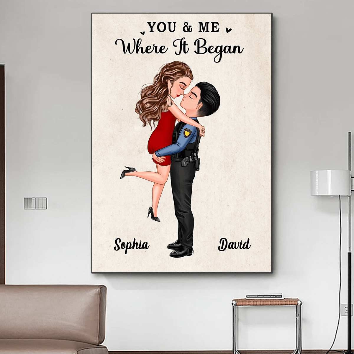 Saving Life Together Personalized Framed Canvas Couple Portrait, Firefighter, EMS, Nurse, Police Officer, Military NVL14DEC23KL1 Framed Canvas Print HumanCustom - Unique Personalized Gifts Made Just for You 