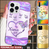 Butterfly Heart Grandma- Mom, Blessed To Be Called Nana, Multi Colors Background Personalized Glass Phone Case NVL14JUL22TT1 Silicone Phone Case Humancustom - Unique Personalized Gifts