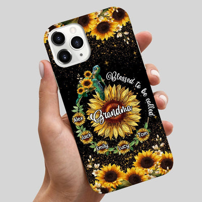 Sunflower Turtle Grandma Mom Kid, Mother's Day Gift Personalized Phone Case NVL14MAR23TP1 Silicone Phone Case Humancustom - Unique Personalized Gifts