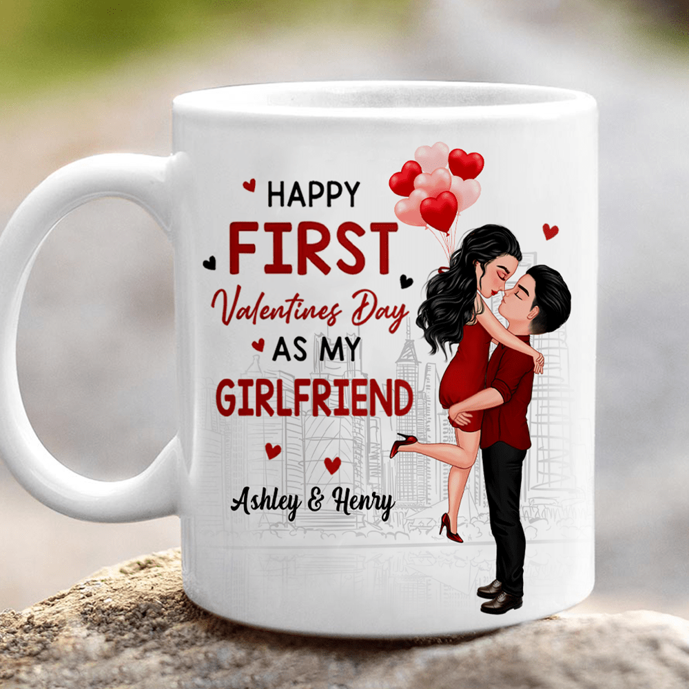 Keep Calm And Be My Valentine - Couple Personalized Custom Mug - Valentine Gift For Husband Wife, Anniversary, First Valentines Together NVL15DEC23KL1 White Mug HumanCustom - Unique Personalized Gifts Made Just for You 