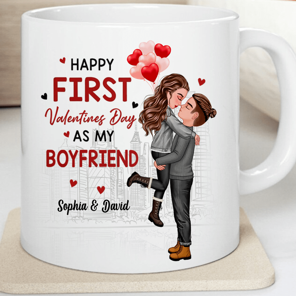 Keep Calm And Be My Valentine - Couple Personalized Custom Mug - Valentine Gift For Husband Wife, Anniversary, First Valentines Together NVL15DEC23KL1 White Mug HumanCustom - Unique Personalized Gifts Made Just for You 