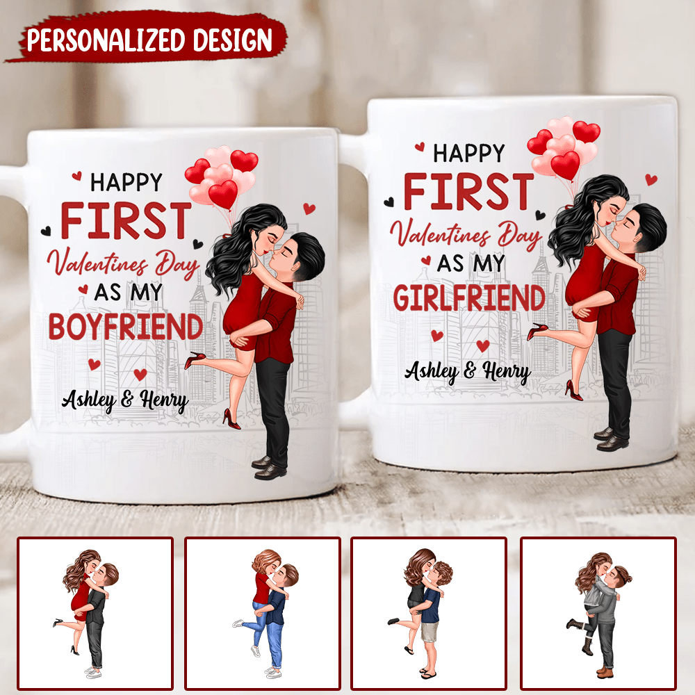 Keep Calm And Be My Valentine - Couple Personalized Custom Mug - Valentine Gift For Husband Wife, Anniversary, First Valentines Together NVL15DEC23KL1 White Mug HumanCustom - Unique Personalized Gifts Made Just for You 