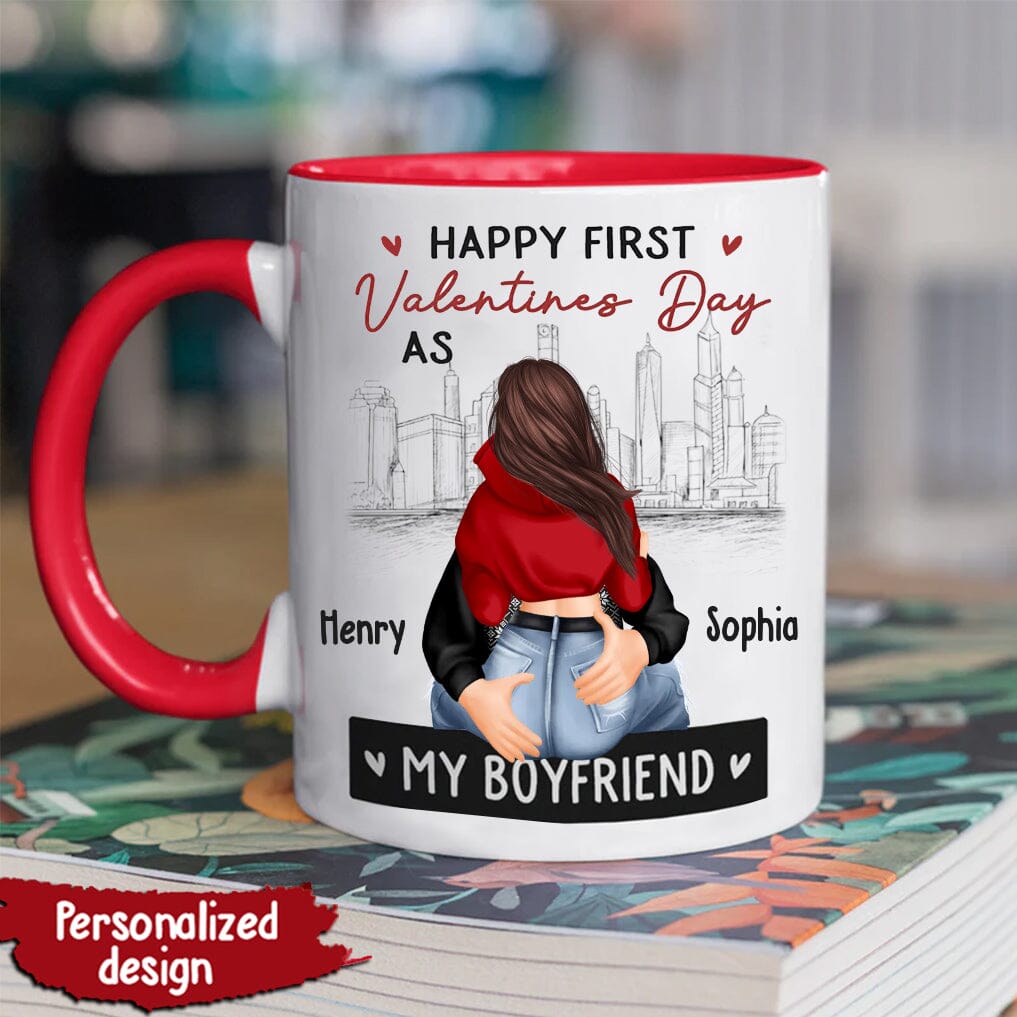 You Are My Valentine Everyday - Couple Personalized Custom Accent Mug - Valentine Gift For Husband Wife, Anniversary, First Valentines Together NVL15DEC23TT1 Accent Mug HumanCustom - Unique Personalized Gifts Made Just for You 