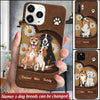Personalized Dog Mom Texture Leather Phone case NVL15FEB22TT2 Silicone Phone Case Humancustom - Unique Personalized Gifts
