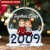 Christmas Together Since Personalized Couple Ornament NVL15NOV22NY2 Acrylic Ornament Humancustom - Unique Personalized Gifts Pack 1