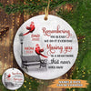 Personalized Cardinal Winter Memorial Ornament NVL15SEP22VA1