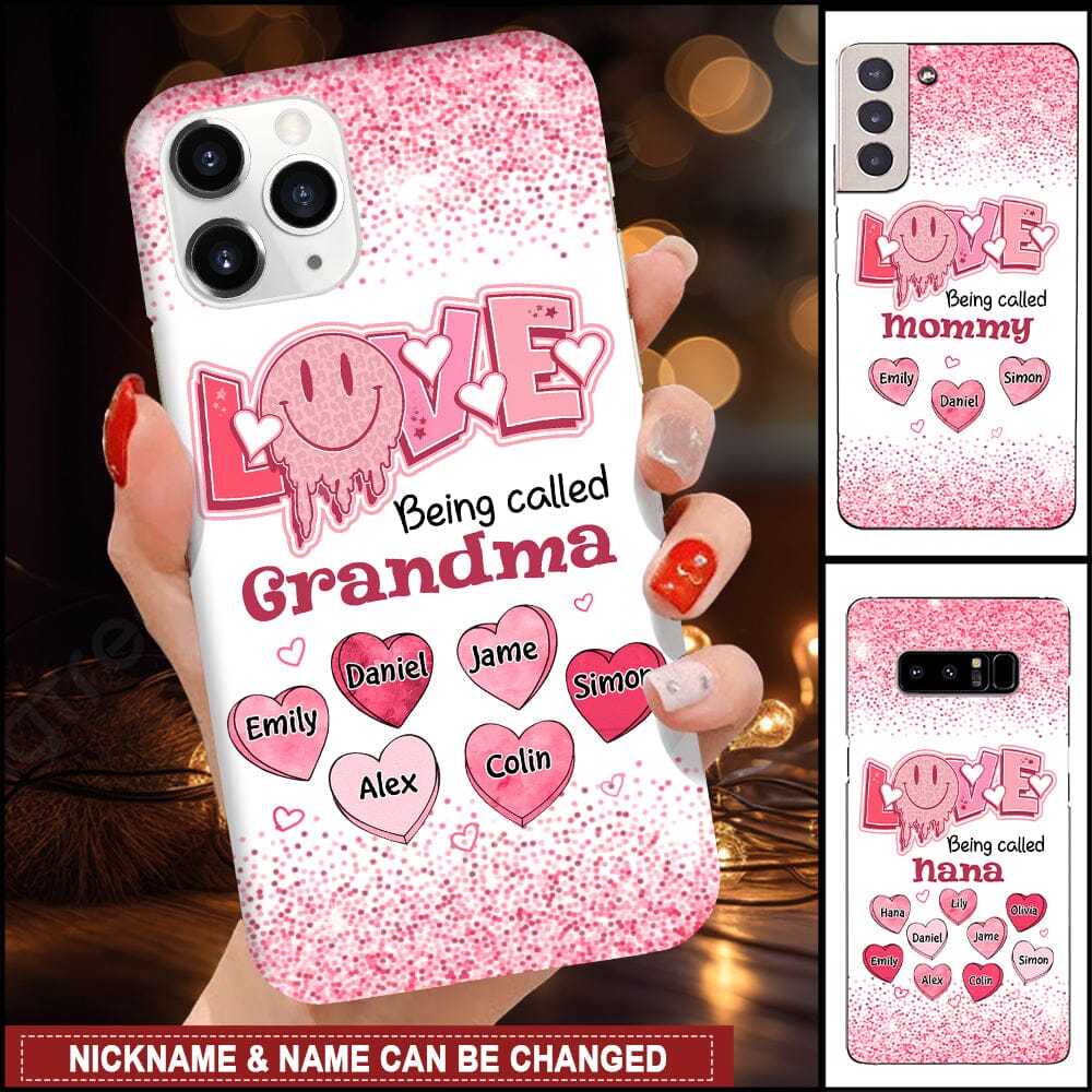 Love Being Called Grandma Mom Sweet Heart Kids Personalized Phone Case NVL16DEC23NY1 Silicone Phone Case HumanCustom - Unique Personalized Gifts Made Just for You 