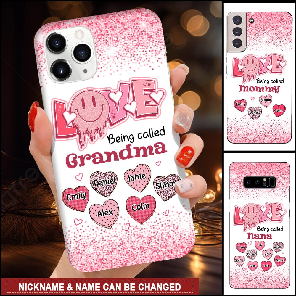 Love Being Called Grandma Mom Sweet Heart Kids Personalized Phone Case NVL16DEC23NY2 Silicone Phone Case HumanCustom - Unique Personalized Gifts Made Just for You 