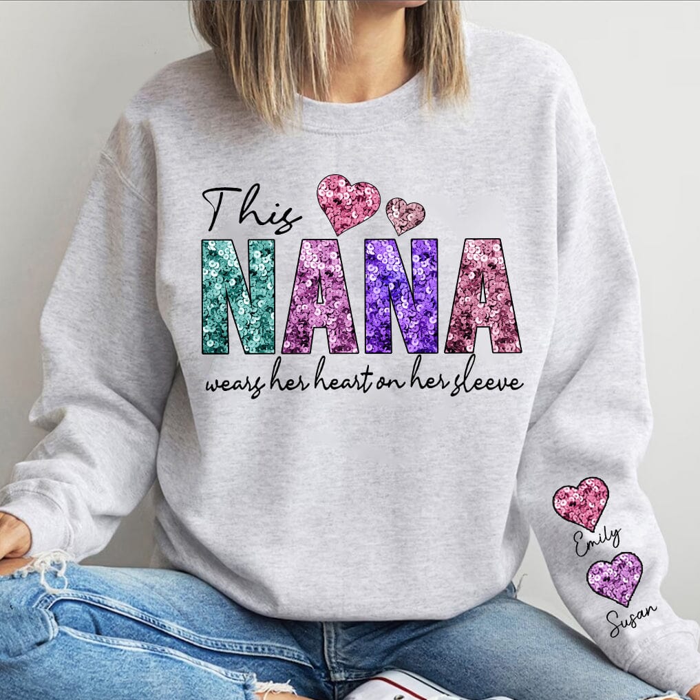 This Mama Wear Her Heart Personalized Sweatshirt NVL16DEC23TT1 2d sweatshirt HumanCustom - Unique Personalized Gifts Made Just for You 