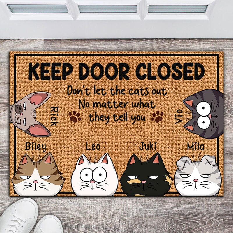 Keep Door Closed, Custom Photo Doormat, Gift For Pet Lovers