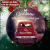 God Knew My Heart Needed You Red Truck Couple Personalized Ornament NVL16SEP22XT2 Circle Ceramic Ornament Humancustom - Unique Personalized Gifts