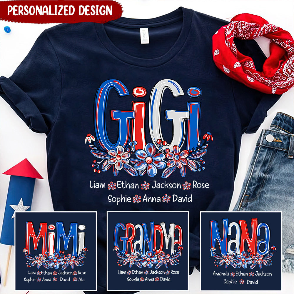 Red White Blue USA 4th July For Grandma And Kids Personalized Shirt NVL17APR24VA1