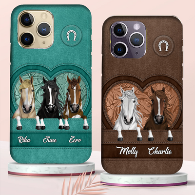 Horse Lovers Colorful Leather Pattern Personalized Phone Case NVL17FEB24KL2