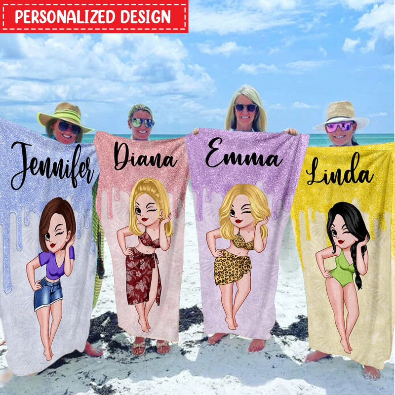 Discover Life's A Beach, Enjoy The Party - Bestie Personalized Custom Beach Towel - Gift For Best Friends, BFF, Sisters