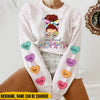Colorful Sweet Messy Bun Grandma Mom Sweet Heart Kids Personalized 3D Sweater NVL18JAN23KL2 3D Sweater Humancustom - Unique Personalized Gifts S Sweater