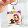 Colorful Doll Dog Mom Personalized Keychain NVL18MAR23XT4 Custom Wooden Keychain Humancustom - Unique Personalized Gifts