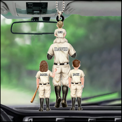 Personalized Daddy's Baseball Team Car Ornament Custom Name Gift for Dad as a Father's Day Gift NVL18MAY24KL1