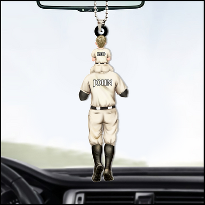 Personalized Daddy's Baseball Team Car Ornament Custom Name Gift for Dad as a Father's Day Gift NVL18MAY24KL1