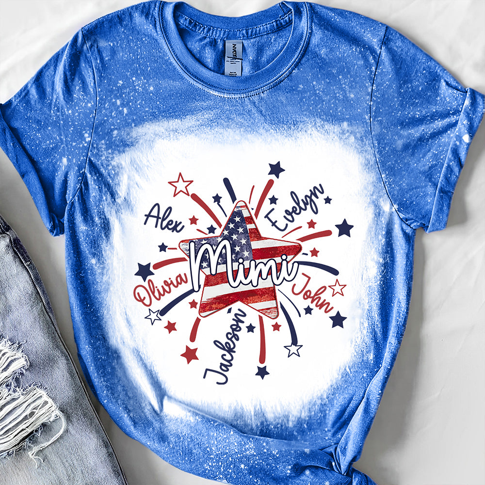 4th of July America Flag Star Mimi Mom Little Kids Personalized 3D T-shirt NVL19APR24TT2