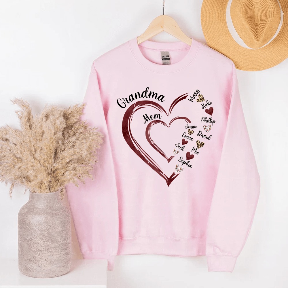 Personalized Mom Grandma And Grandkids Hearts Gift For Grandma Sweatshirt NVL19DEC23KL1 2d sweatshirt HumanCustom - Unique Personalized Gifts Made Just for You 