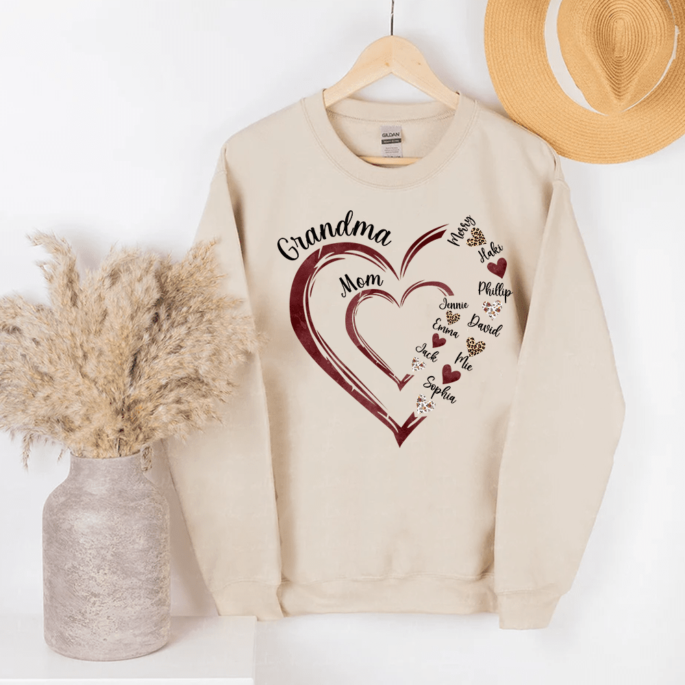 Personalized Mom Grandma And Grandkids Hearts Gift For Grandma Sweatshirt NVL19DEC23KL1 2d sweatshirt HumanCustom - Unique Personalized Gifts Made Just for You 