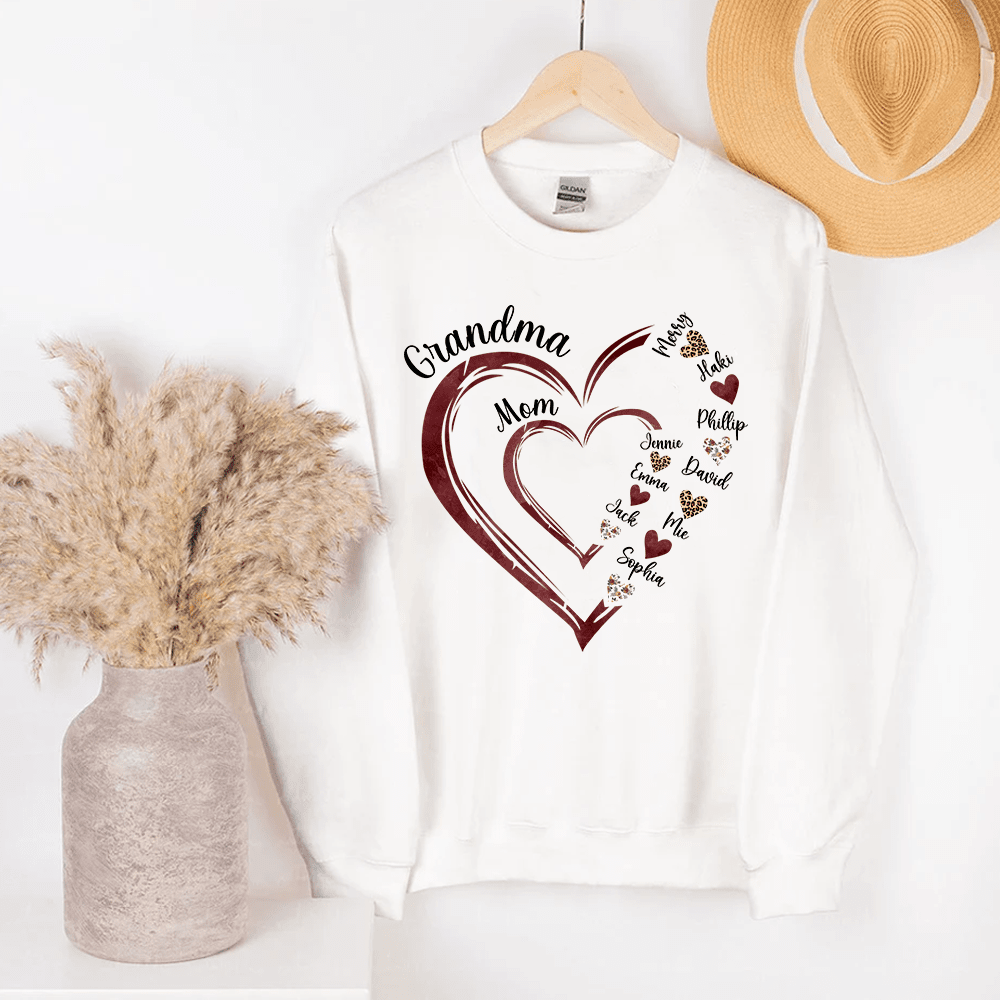 Personalized Mom Grandma And Grandkids Hearts Gift For Grandma Sweatshirt NVL19DEC23KL1 2d sweatshirt HumanCustom - Unique Personalized Gifts Made Just for You 