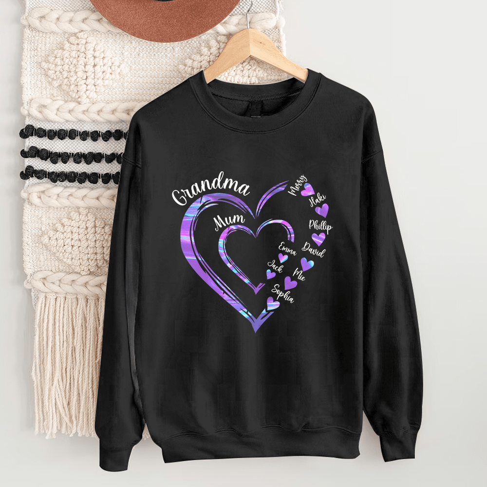 Personalized Mom Grandma And Grandkids Hearts Gift For Grandma Sweatshirt NVL19DEC23KL1 2d sweatshirt HumanCustom - Unique Personalized Gifts Made Just for You 