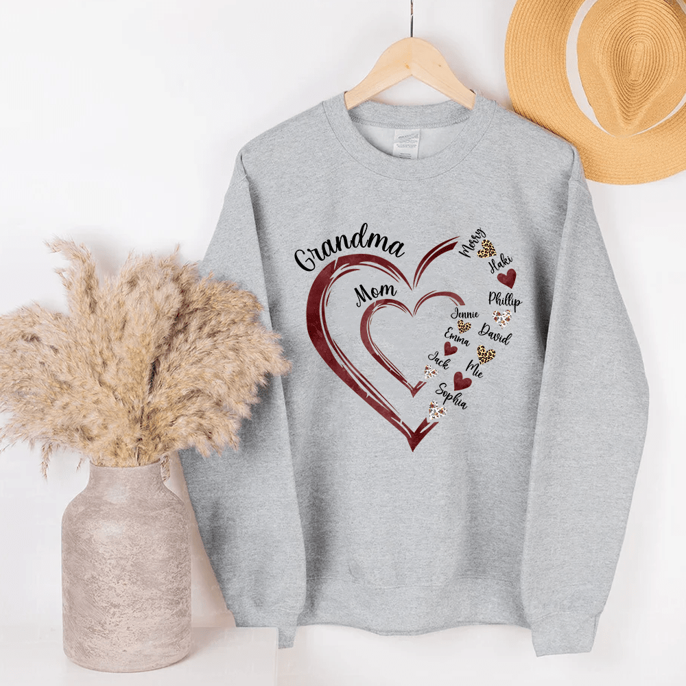 Personalized Mom Grandma And Grandkids Hearts Gift For Grandma Sweatshirt NVL19DEC23KL1 2d sweatshirt HumanCustom - Unique Personalized Gifts Made Just for You 