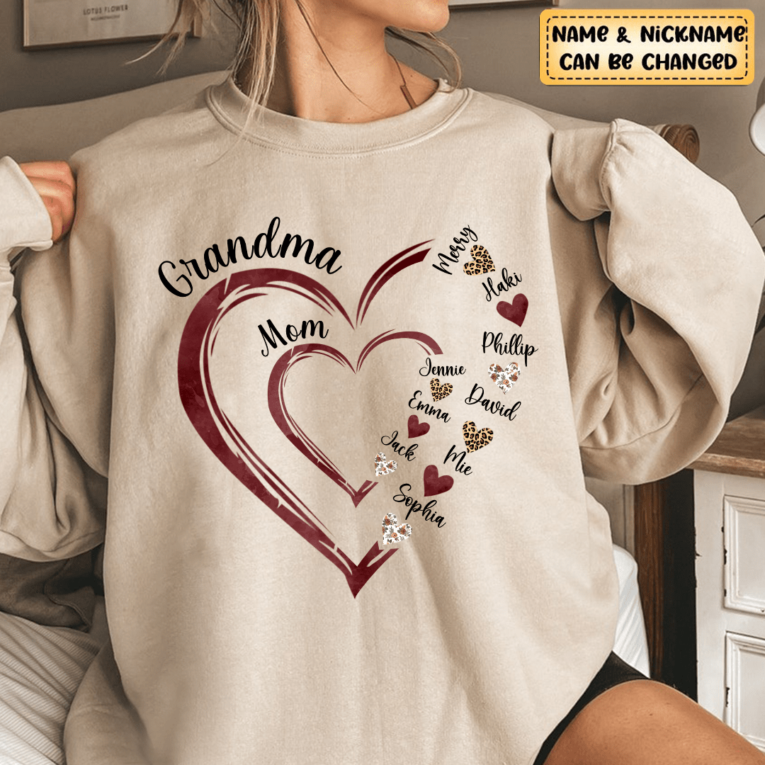 Personalized Mom Grandma And Grandkids Hearts Gift For Grandma Sweatshirt NVL19DEC23KL1 2d sweatshirt HumanCustom - Unique Personalized Gifts Made Just for You 