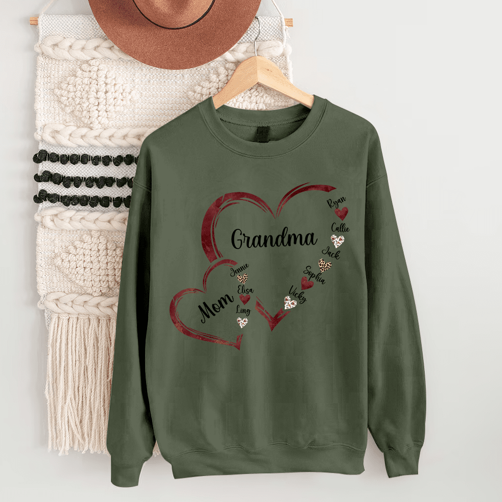 Personalized Mom Grandma And Grandkids Hearts Gift For Grandma Sweatshirt NVL19DEC23KL2 2d sweatshirt HumanCustom - Unique Personalized Gifts Made Just for You 