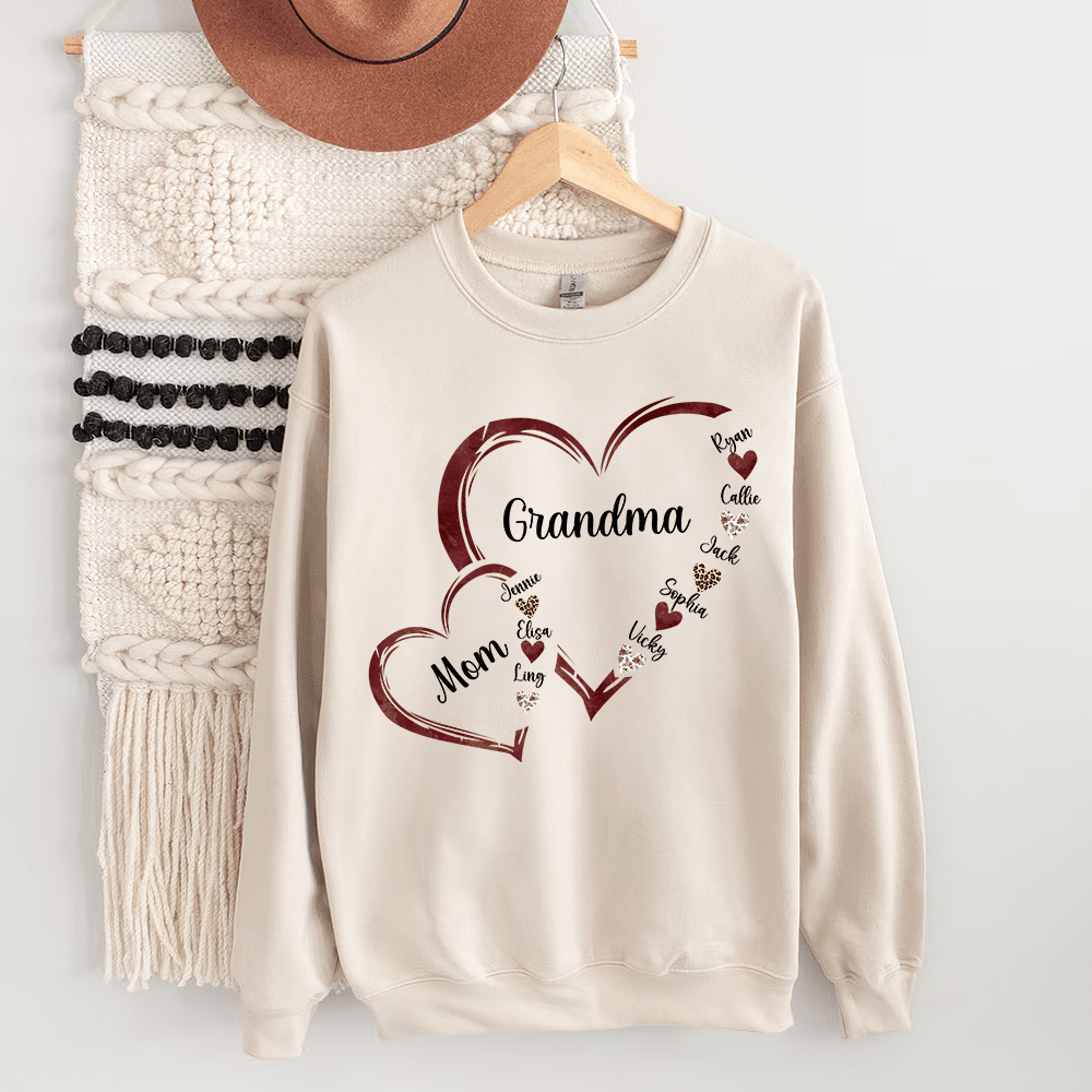 Personalized Mom Grandma And Grandkids Hearts Gift For Grandma Sweatshirt NVL19DEC23KL2 2d sweatshirt HumanCustom - Unique Personalized Gifts Made Just for You 