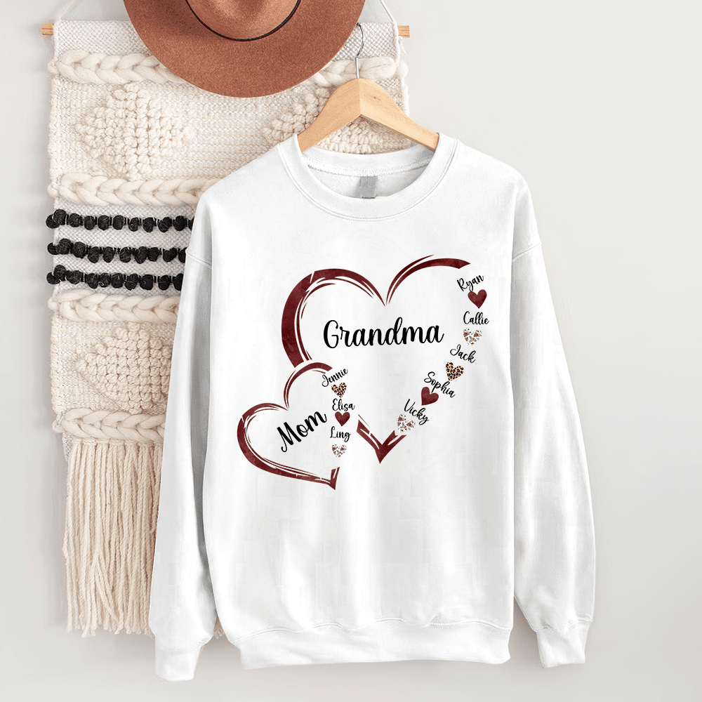 Personalized Mom Grandma And Grandkids Hearts Gift For Grandma Sweatshirt NVL19DEC23KL2 2d sweatshirt HumanCustom - Unique Personalized Gifts Made Just for You 