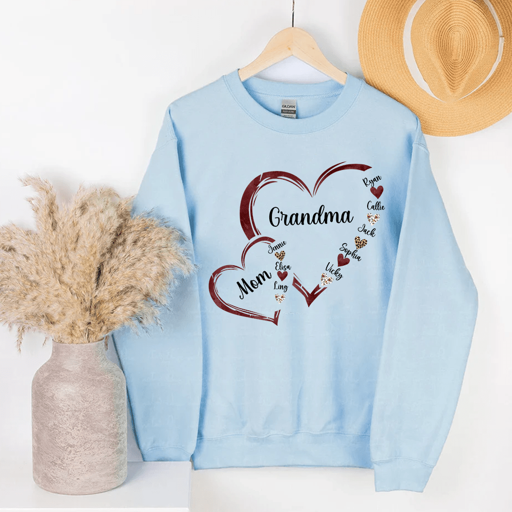 Personalized Mom Grandma And Grandkids Hearts Gift For Grandma Sweatshirt NVL19DEC23KL2 2d sweatshirt HumanCustom - Unique Personalized Gifts Made Just for You 