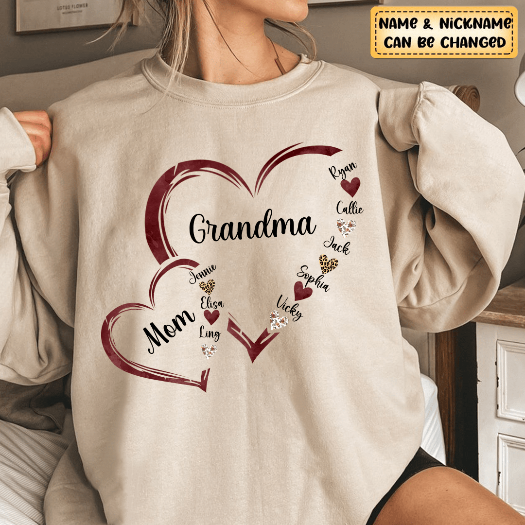 Personalized Mom Grandma And Grandkids Hearts Gift For Grandma Sweatshirt NVL19DEC23KL2 2d sweatshirt HumanCustom - Unique Personalized Gifts Made Just for You 