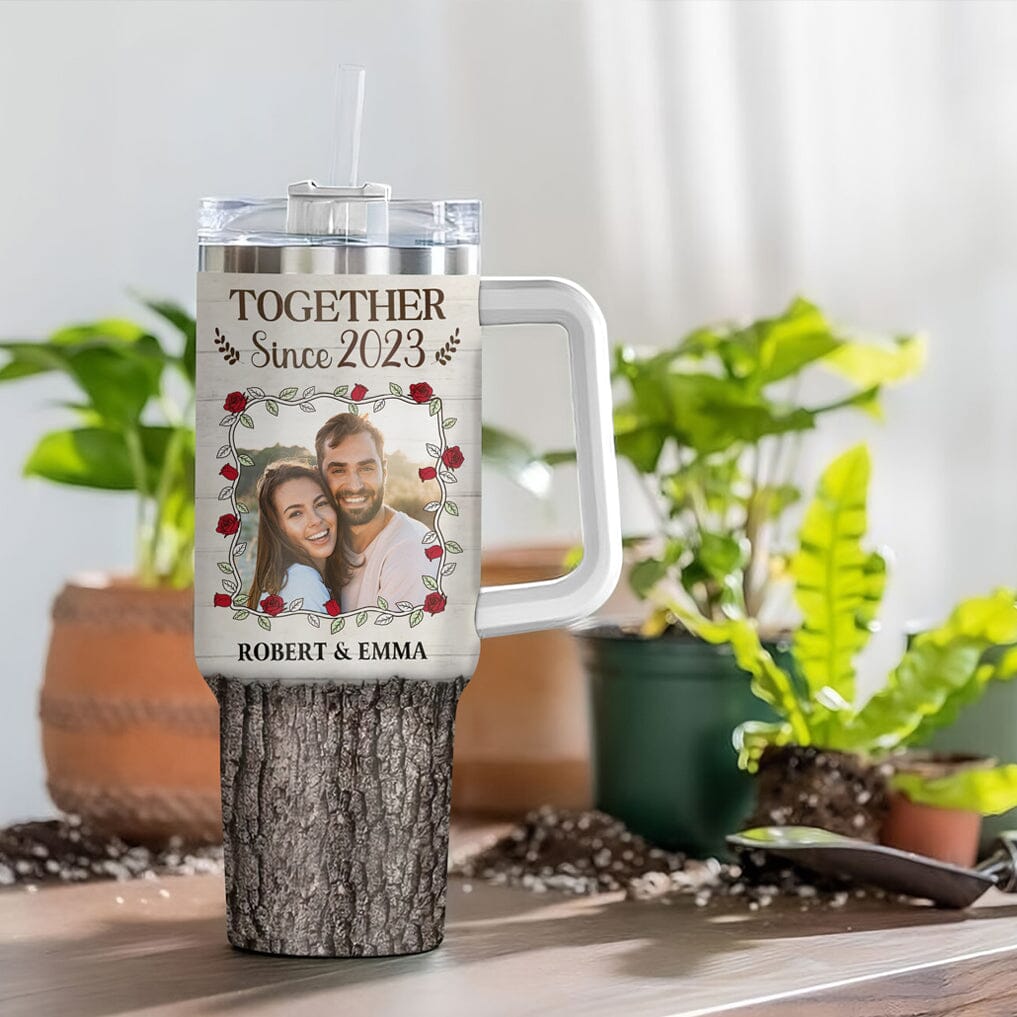 Custom Photo Together Since Couple - Personalized 40oz Tumbler With Straw NVL19DEC23TT1 Tumbler With Straw HumanCustom - Unique Personalized Gifts Made Just for You 