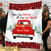 Christmas From Our First Kiss Till Our Last Breath Personalized Red Truck Couple Fleece Blanket NVL19NOV22CT2 Fleece Blanket Humancustom - Unique Personalized Gifts Medium (50x60in)